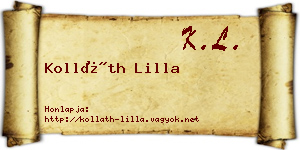 Kolláth Lilla névjegykártya